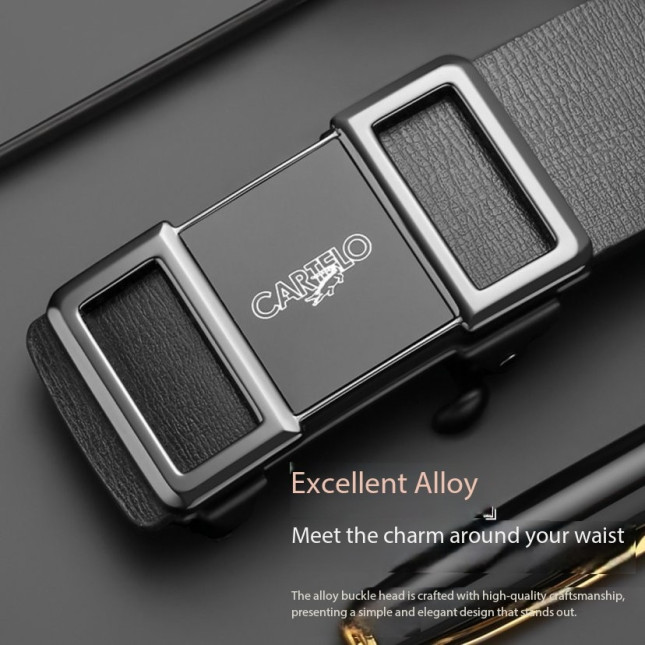 Cartelo  Black Leather Ratchet Belt MWY84312